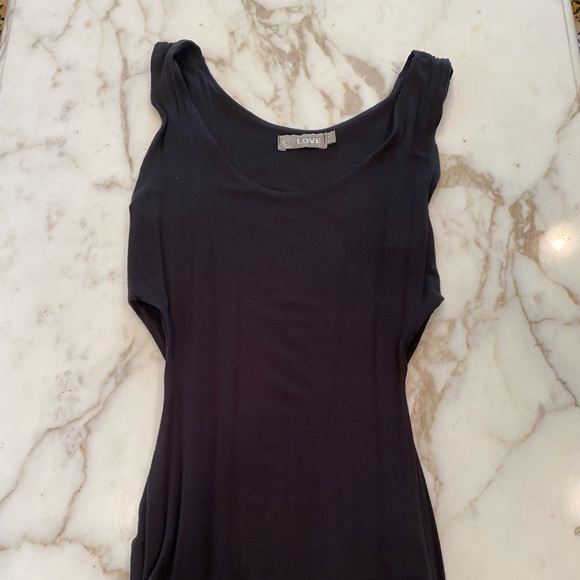 Black Floor Length Maxi Dress with Cut Outs - Picture 2 of 3